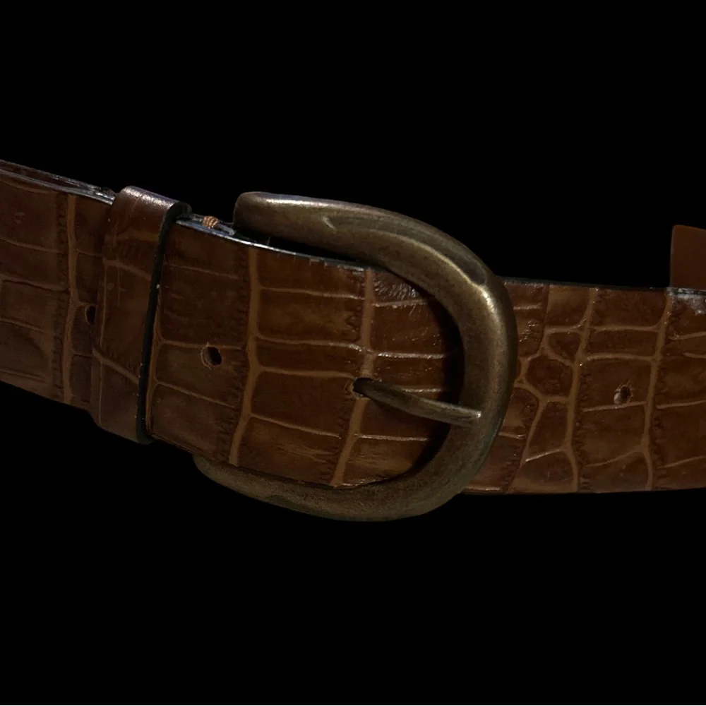New Diba true Elegant Brown Crocodile-Embossed Belt‎